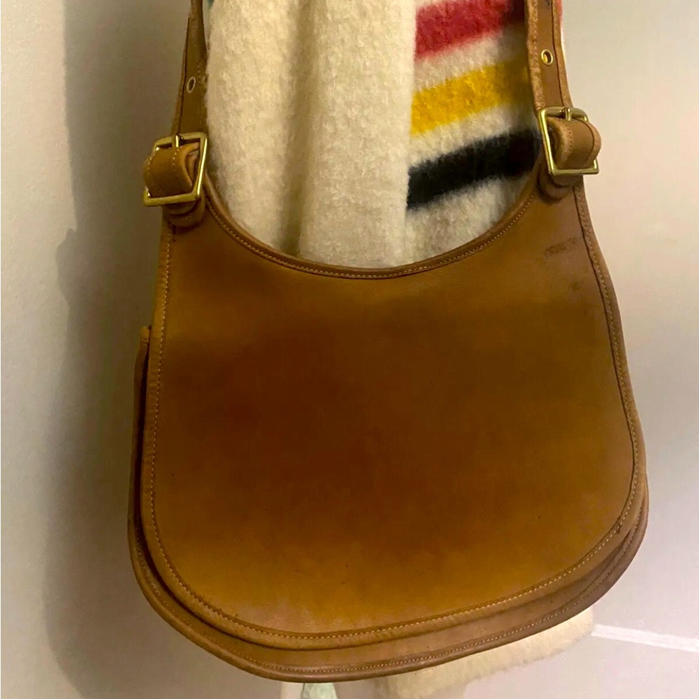 VTG Coach Crescent Saddlebag NYC Large Crossbody Purse Bag Leather